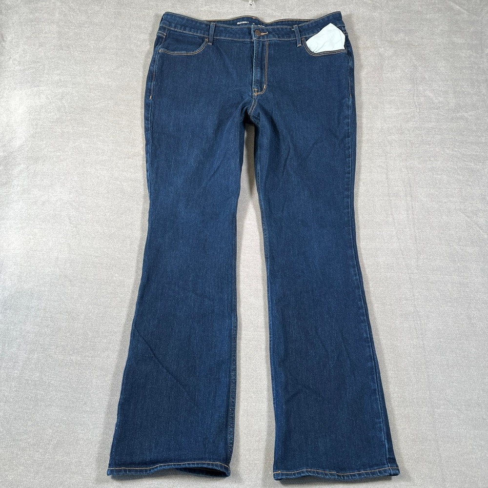 Old Navy Wow Boot-Cut Mid-Rise Jeans Women 16 Blue Denim